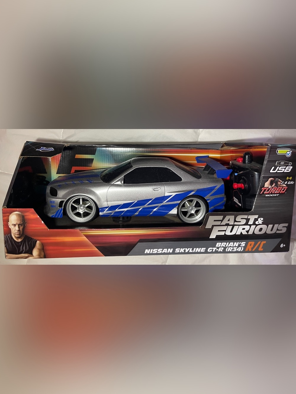 Jada Fast & Furious Brian’s Nissan Skyline GT-R R34 RC 1:16 New